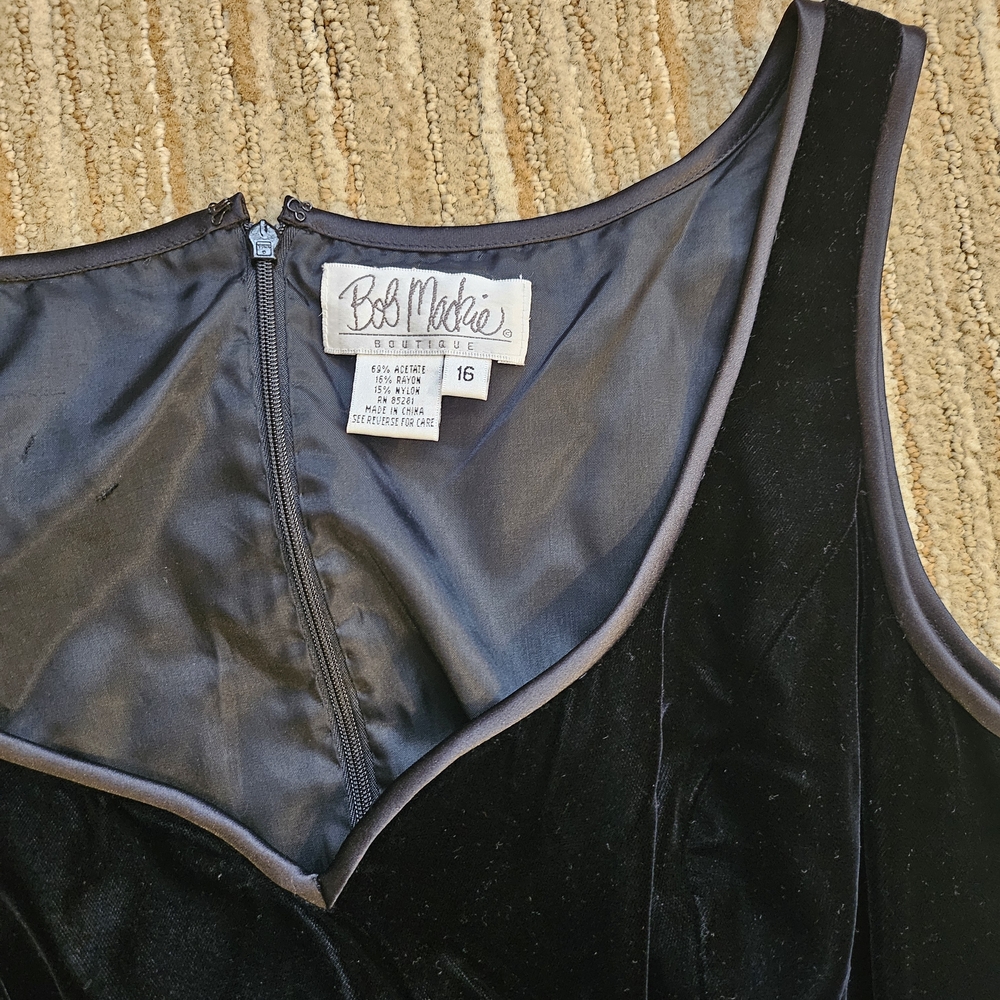 Bob Mackie Black Velvet Evening Slip Dress